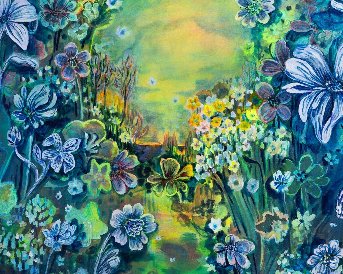 'In Dream Land...' Original Floral Painting by Wylie Garcia Available at Soapbox Arts Gallery in Burlington, Vermont