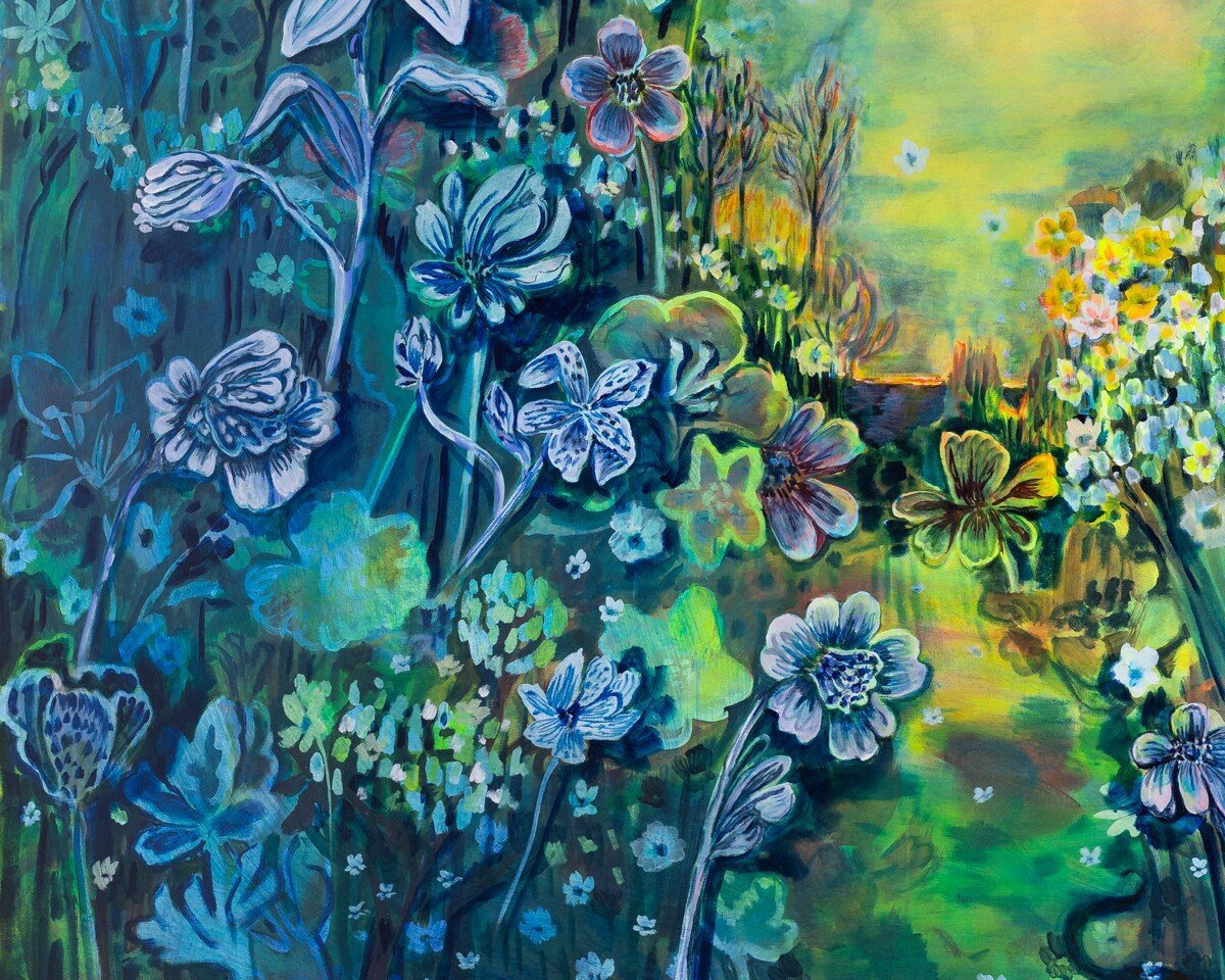 'In Dream Land...' Original Floral Painting by Wylie Garcia Available at Soapbox Arts Gallery in Burlington, Vermont