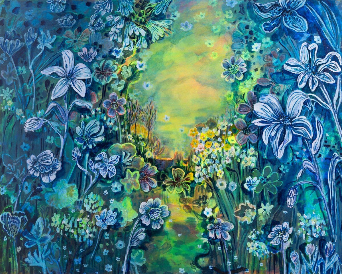 'In Dream Land...' Original Floral Painting by Wylie Garcia Available at Soapbox Arts Gallery in Burlington, Vermont