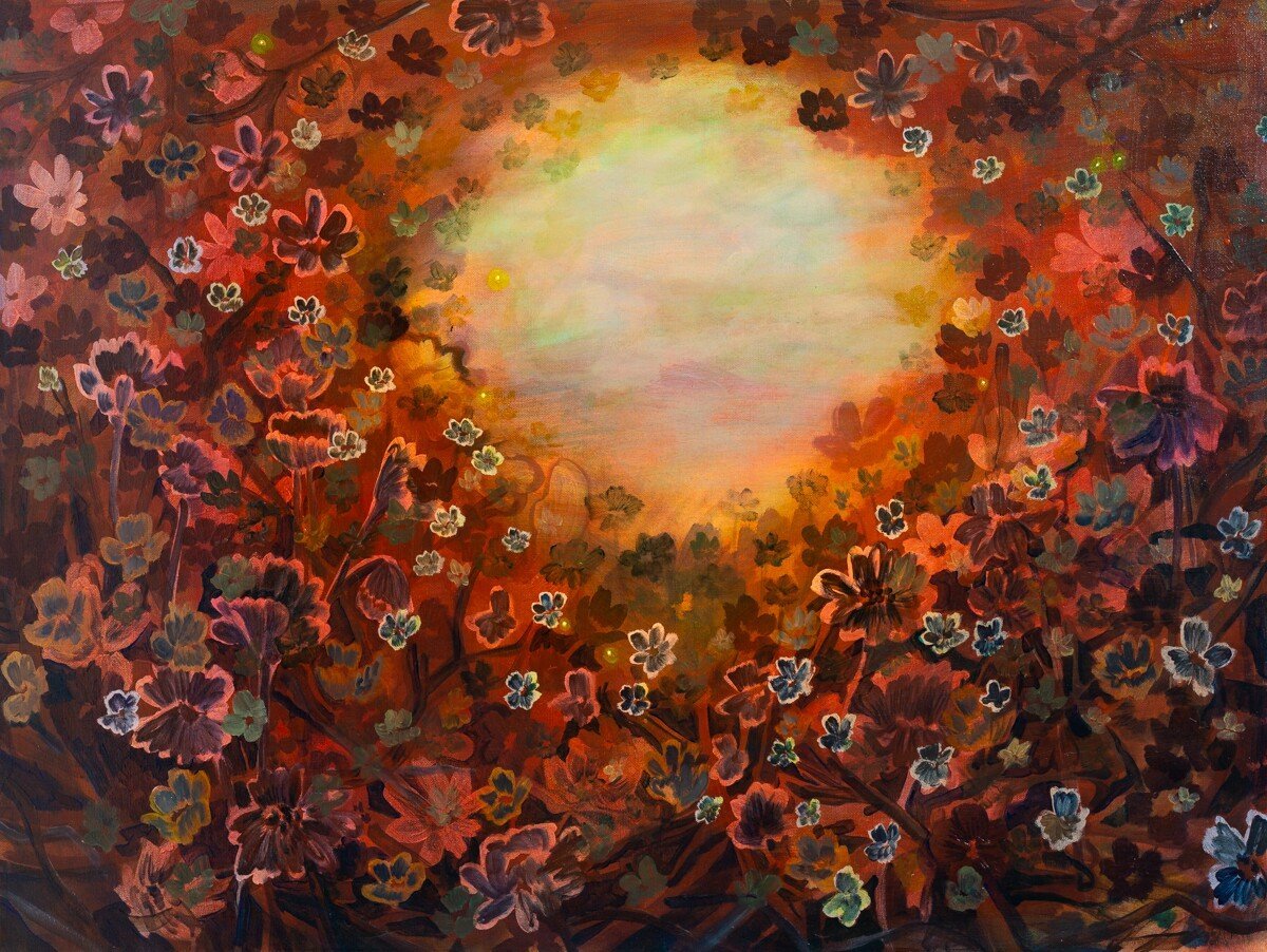 'Portal Into Sky...' Original Floral Painting by Wylie Garcia Available at Soapbox Arts Gallery in Burlington, Vermont 