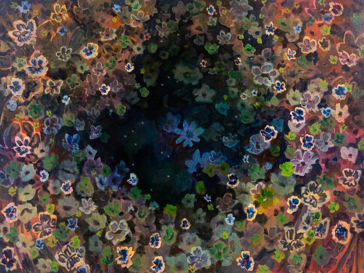 'Portal Into Stars...' Original Floral Painting by Wylie Garcia Available at Soapbox Arts Gallery in Burlington, Vermont 