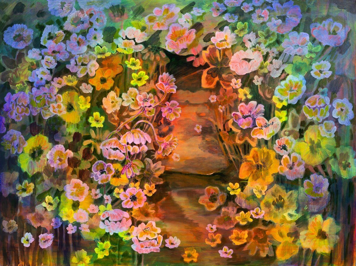 'Transmitting Light...' Original Floral Painting by Wylie Garcia Available at Soapbox Arts Gallery in Burlington, Vermont