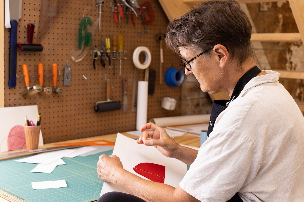 Portrait of Elise Whittemore, Vermont-based Printmaker, in her studio for Soapbox Arts Gallery in Burlington, VT (Copy)