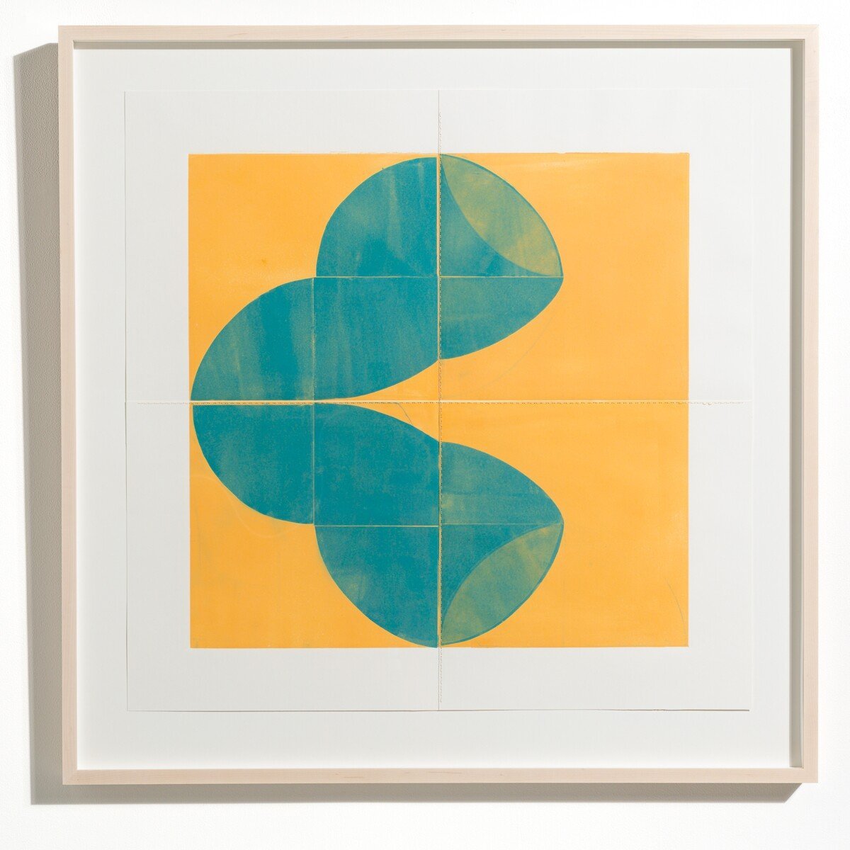 'Wandering Foot' Brightly Colored Stitched Monoprint by Elise Whittemore @ Soapbox Arts Gallery, Burlington, VT