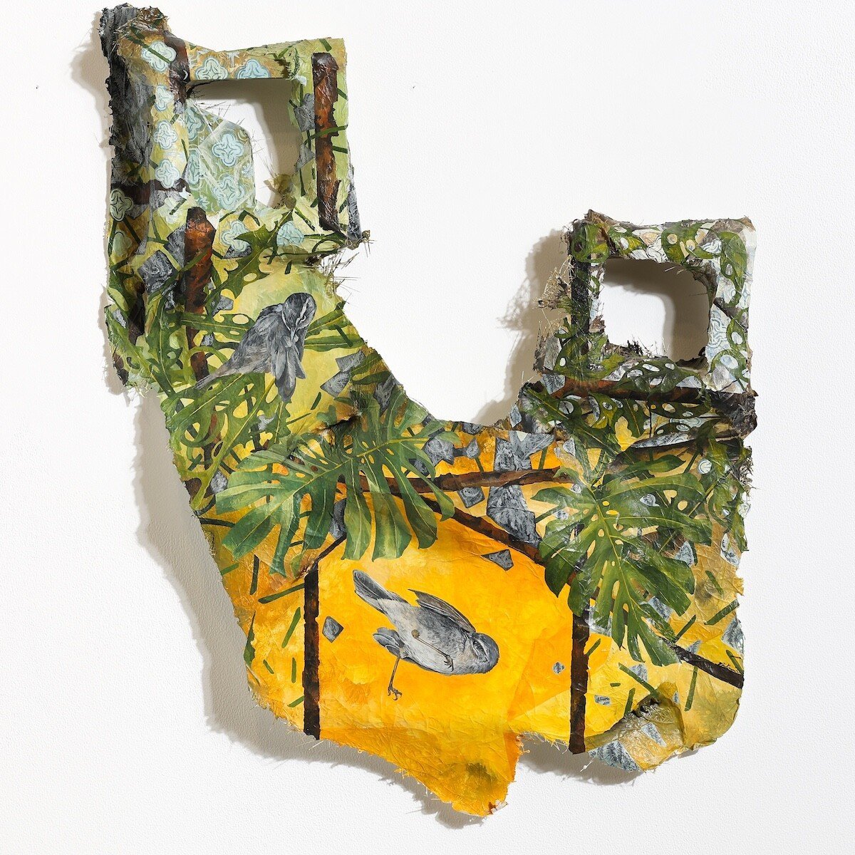 "22°24'00.3"N 114°12'17.2"E" Original Watercolor Painting on fiberglass & resin surface by Nissa Kauppila @ Soapbox Arts Gallery in Burlington, Vermont