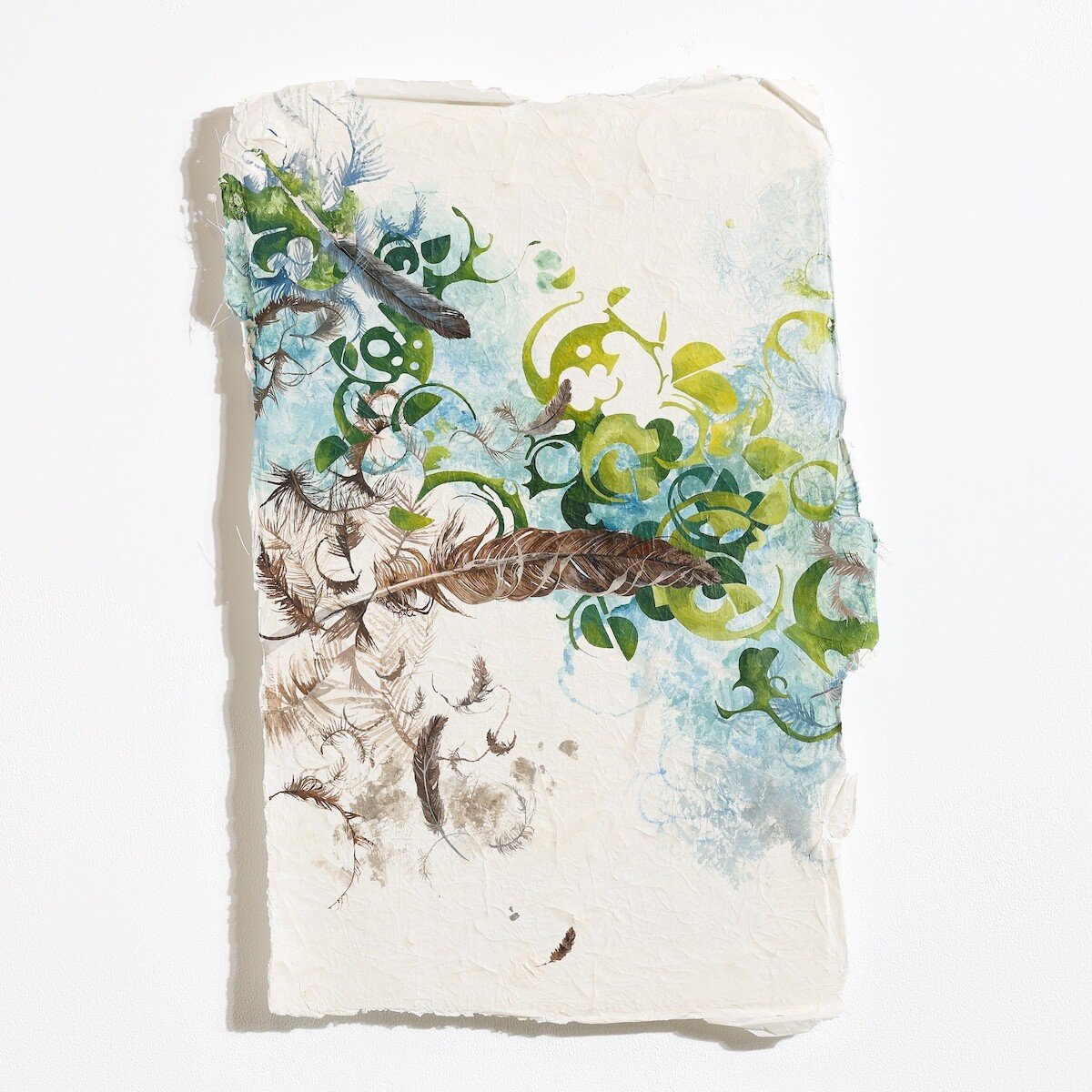 "44°18'12.4"N 73°13'36.4"W" Original Watercolor Painting on fiberglass & resin surface by Nissa Kauppila @ Soapbox Arts Gallery in Burlington, Vermont