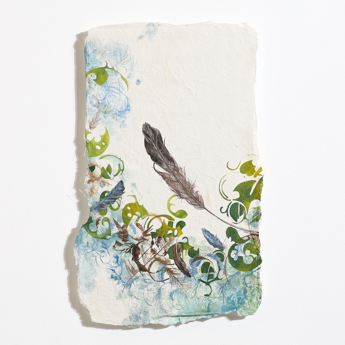 "44°18'12.4"N 73°13'36.4"W" Original Watercolor Painting on fiberglass & resin surface by Nissa Kauppila @ Soapbox Arts Gallery in Burlington, Vermont