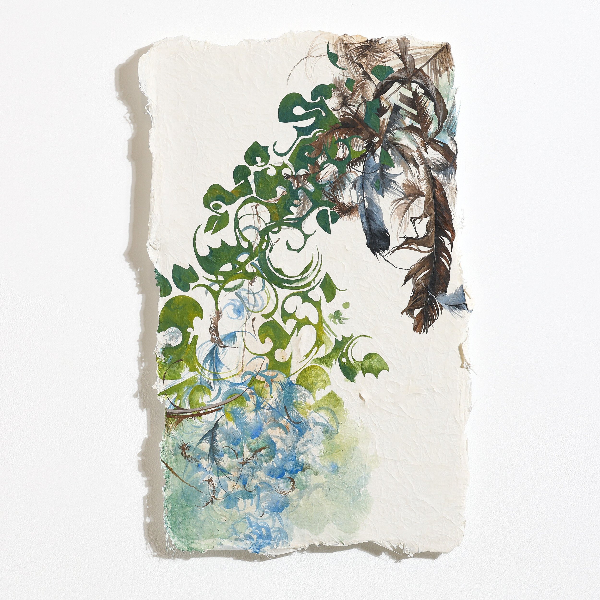 "44°18'12.4"N 73°13'36.4"W" Original Watercolor Painting on fiberglass & resin surface by Nissa Kauppila @ Soapbox Arts Gallery in Burlington, Vermont