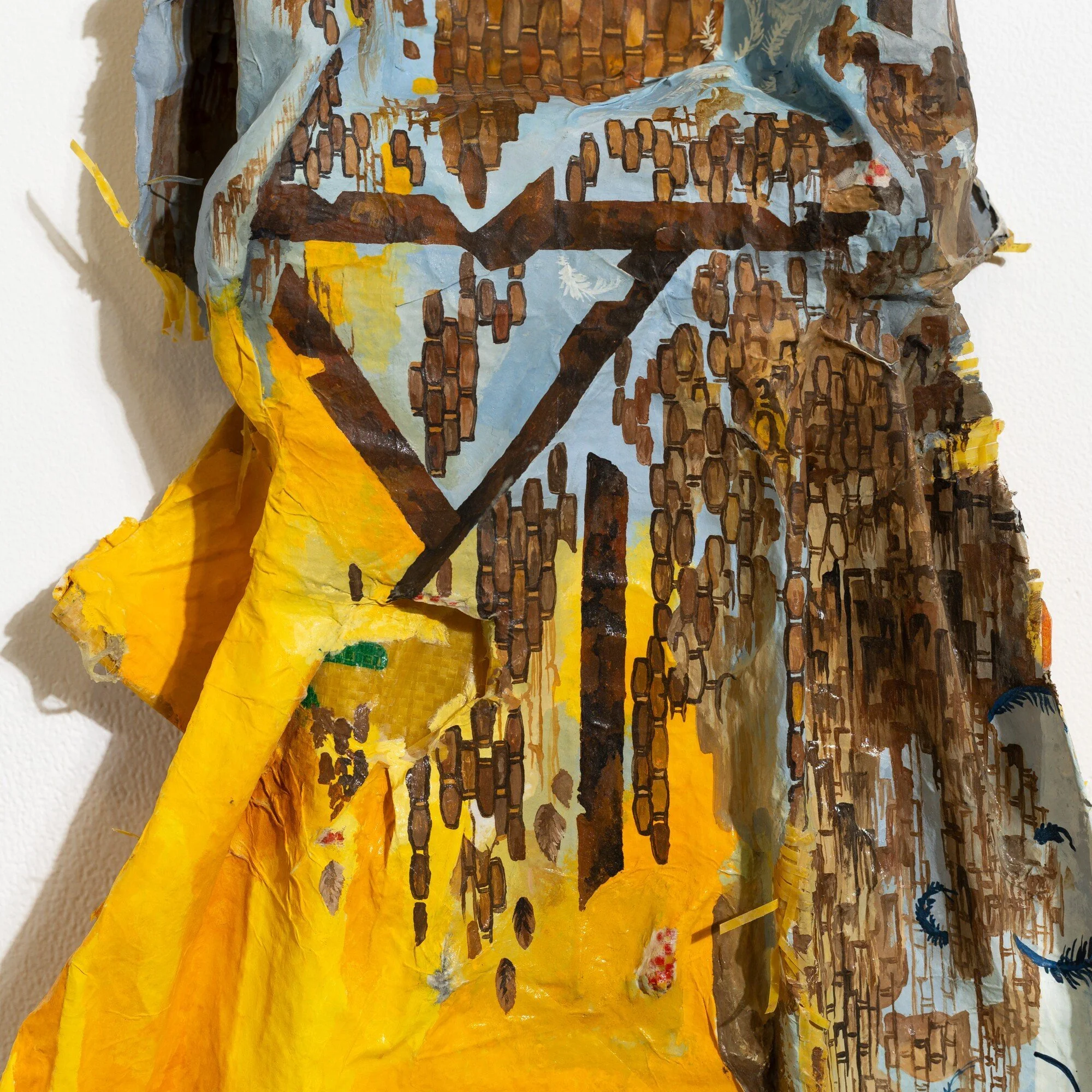 "22°15'48.1"N 114°00'06.6"E" Original Watercolor Painting on fiberglass & resin surface by Nissa Kauppila @ Soapbox Arts Gallery in Burlington, Vermont