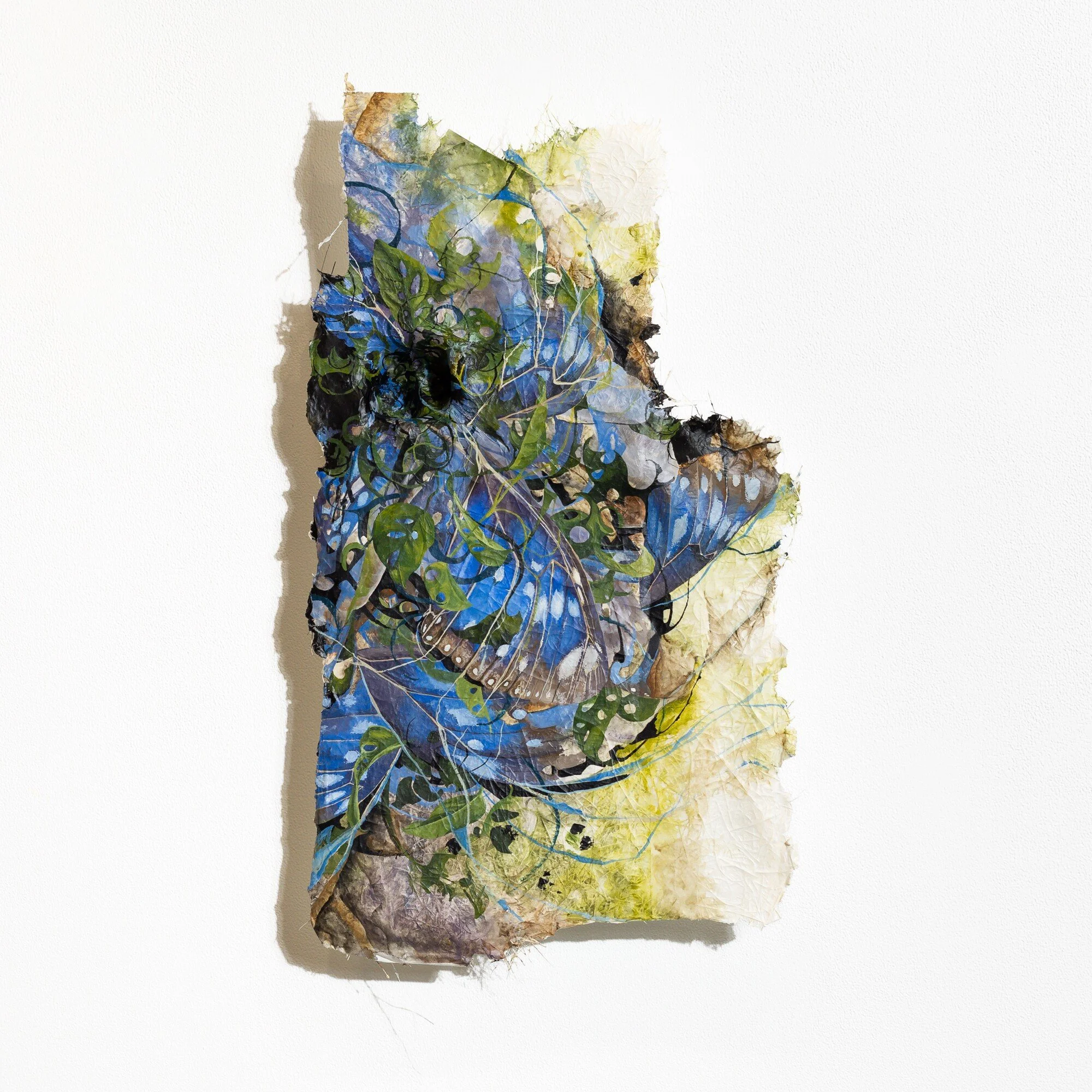 "22°24'29.3"N 114°20'38.4"E" Original Watercolor Painting on fiberglass & resin surface by Nissa Kauppila @ Soapbox Arts Gallery in Burlington, Vermont