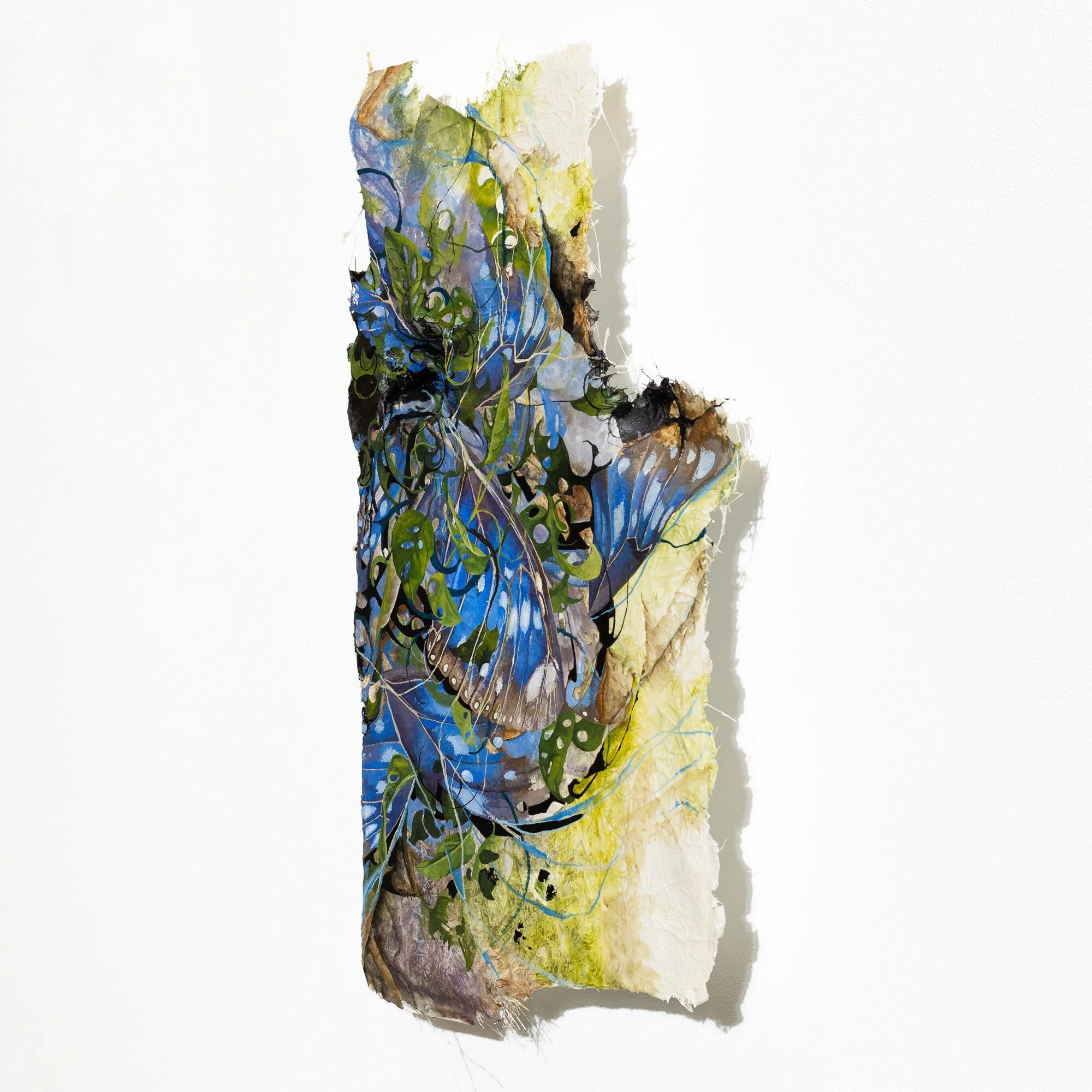 "22°24'29.3"N 114°20'38.4"E" Original Watercolor Painting on fiberglass & resin surface by Nissa Kauppila @ Soapbox Arts Gallery in Burlington, Vermont