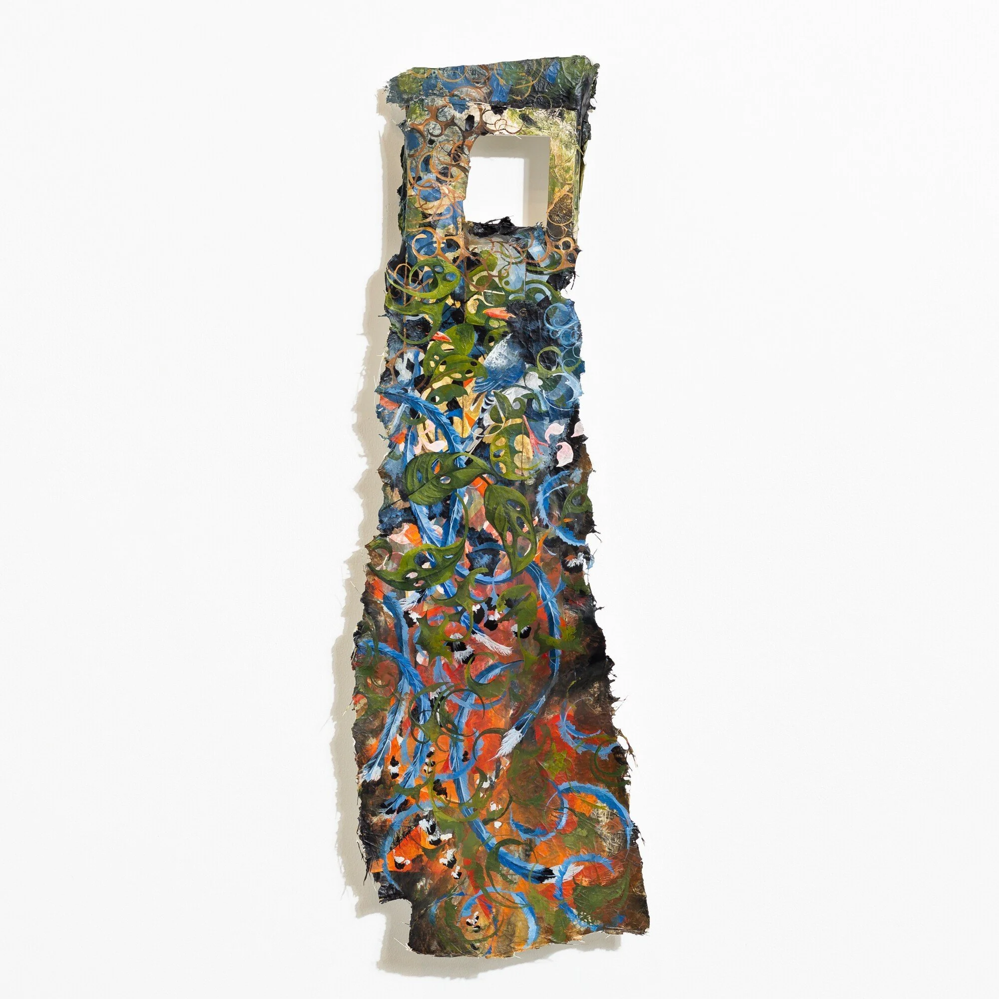 "22°27'26.8"N 114°11'38.8"E" Original Watercolor Painting on fiberglass & resin surface by Nissa Kauppila @ Soapbox Arts Gallery in Burlington, Vermont