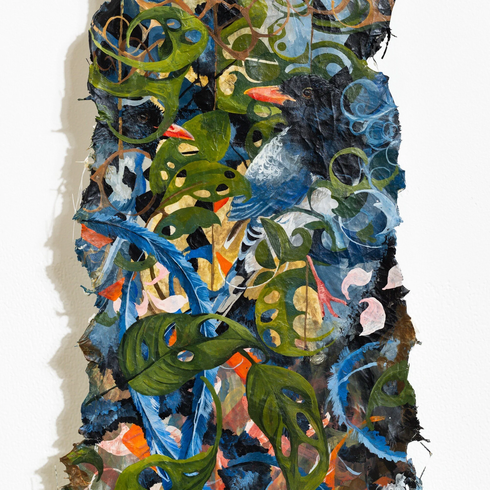 "22°27'26.8"N 114°11'38.8"E" Original Watercolor Painting on fiberglass & resin surface by Nissa Kauppila @ Soapbox Arts Gallery in Burlington, Vermont