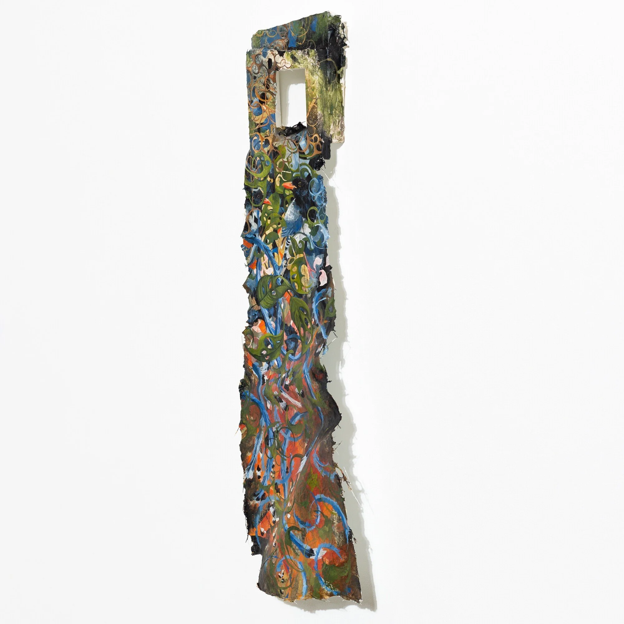 "22°27'26.8"N 114°11'38.8"E" Original Watercolor Painting on fiberglass & resin surface by Nissa Kauppila @ Soapbox Arts Gallery in Burlington, Vermont