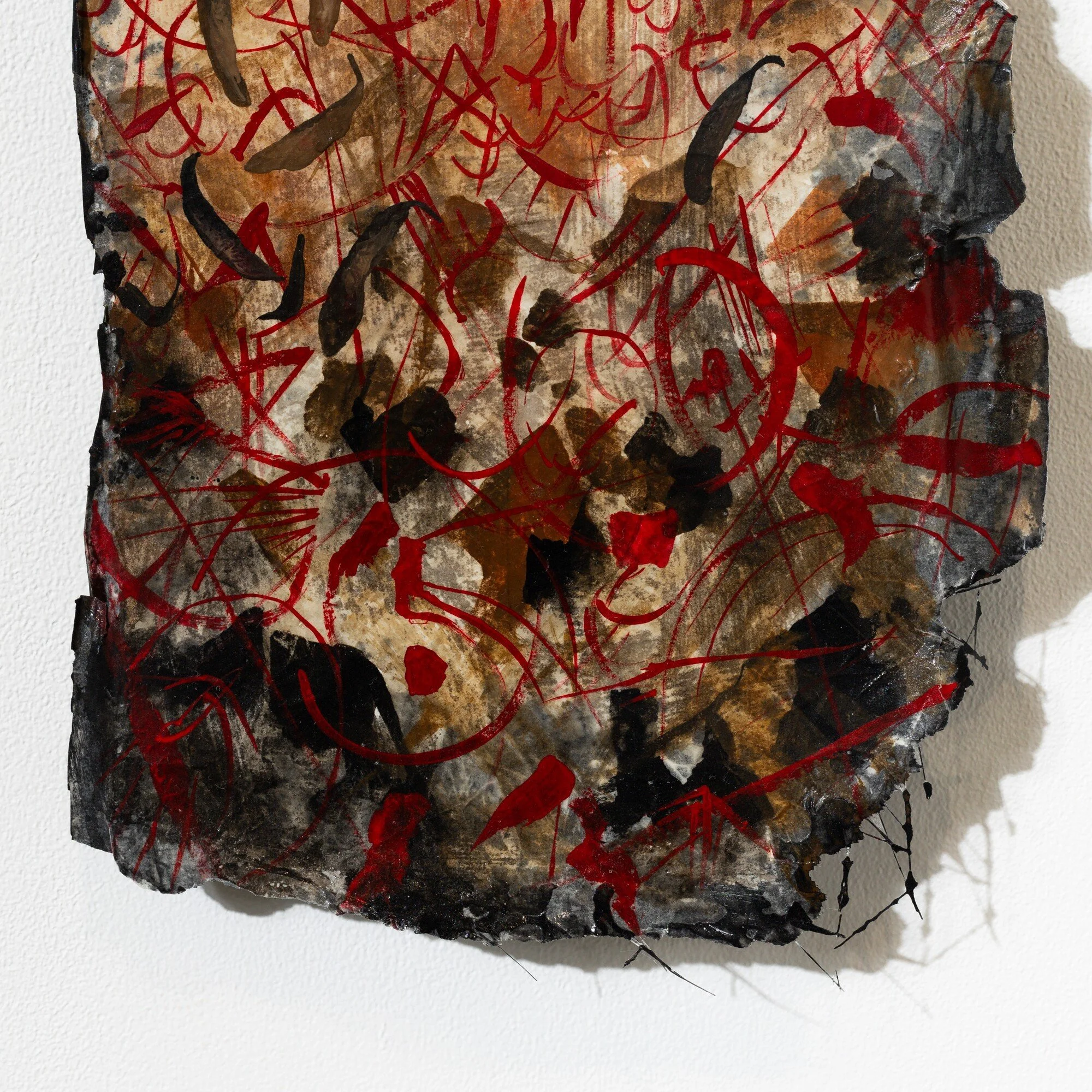 "44°14'51.3"N 73°08'29.1"W" Original Watercolor Painting on fiberglass & resin surface by Nissa Kauppila @ Soapbox Arts Gallery in Burlington, Vermont