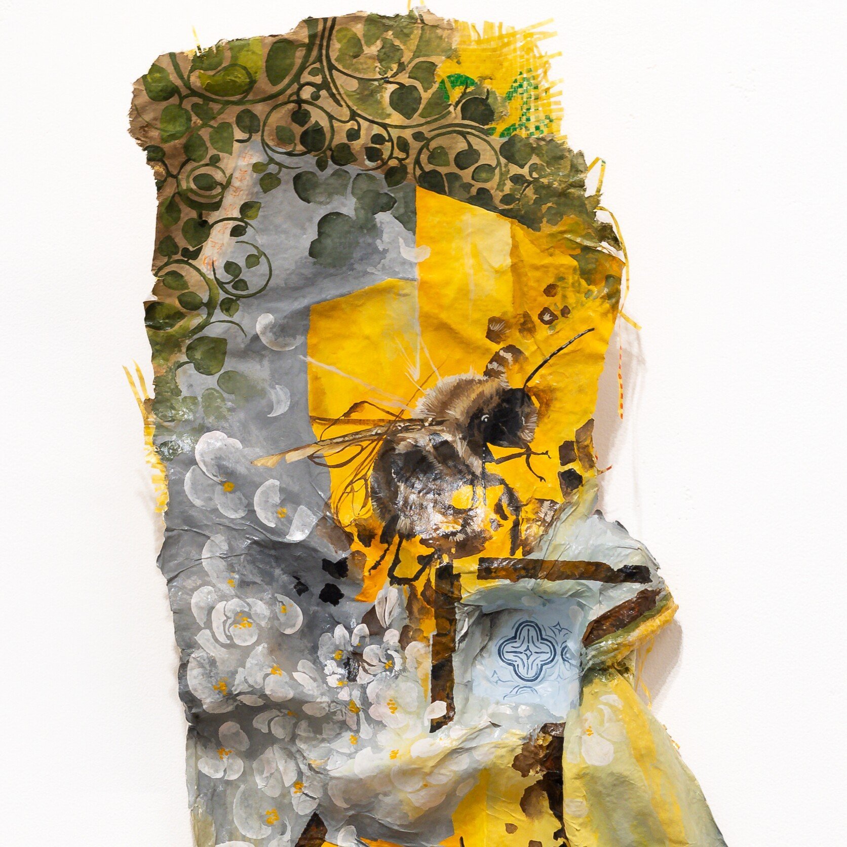 "44°14’59.3”N 73°07’37.9”W" Original Watercolor Painting on fiberglass & resin surface by Nissa Kauppila @ Soapbox Arts Gallery in Burlington, Vermont