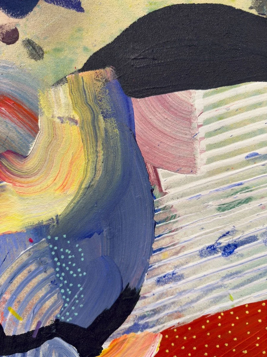 "Brightness Wailing" Original Mixed Media Abstract Painting by Kelsey Overstreet @ Soapbox Arts Gallery in Burlington, Vermont