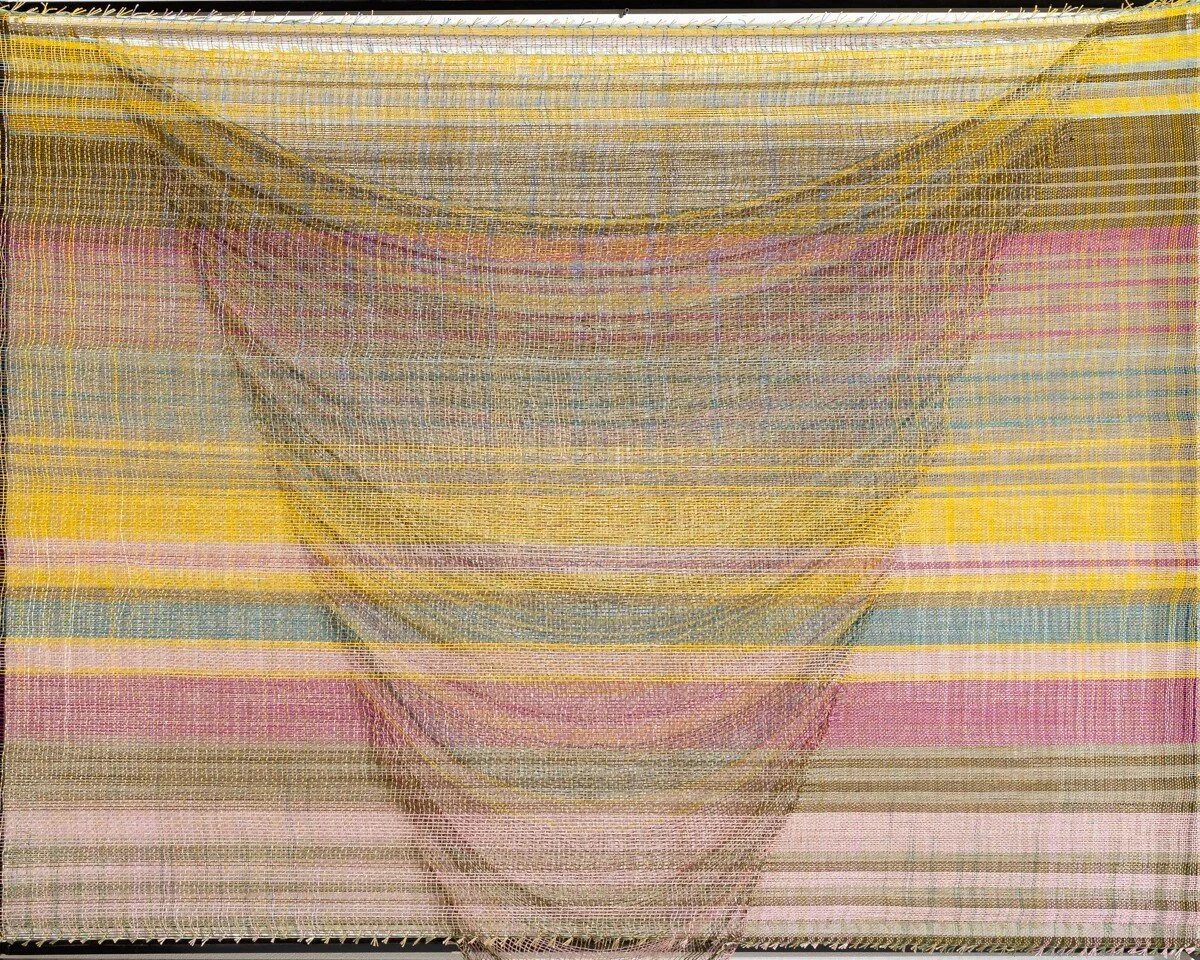 "Holding Space, Ascending" Original Mixed Media Abstract Woven Wall Sculpture by Crystal Gregory @ Soapbox Arts Gallery in Burlington, Vermont