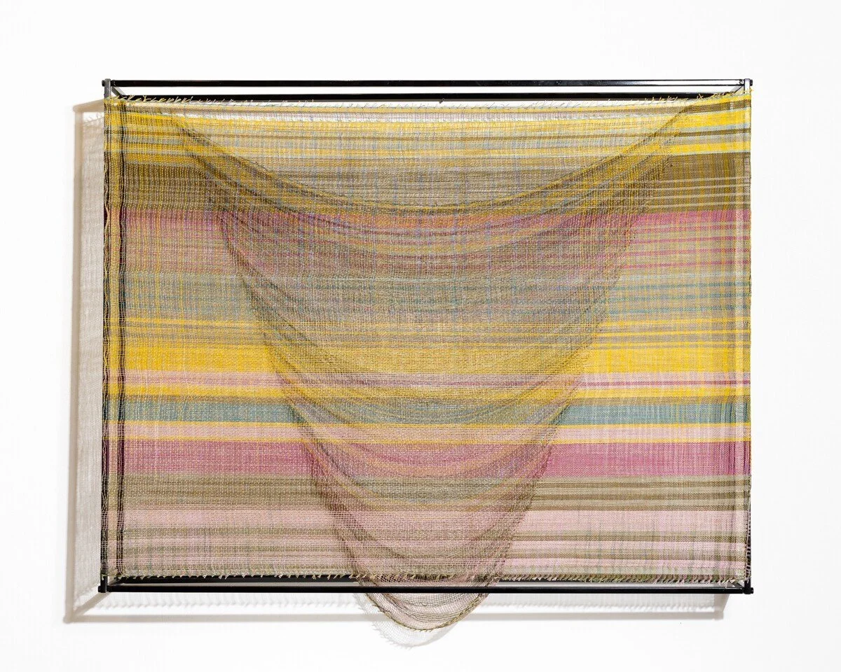 "Holding Space, Ascending" Original Mixed Media Abstract Woven Wall Sculpture by Crystal Gregory @ Soapbox Arts Gallery in Burlington, Vermont