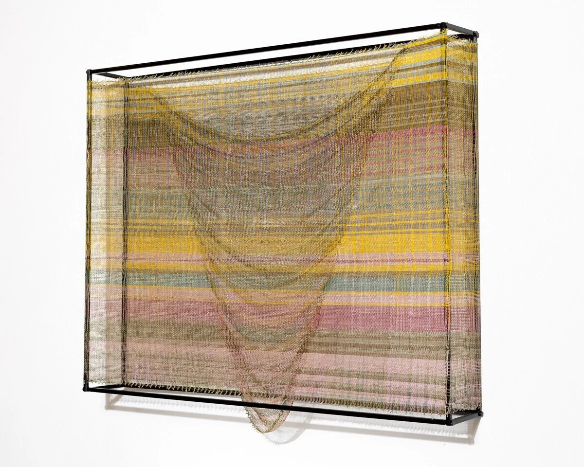 "Holding Space, Ascending" Original Mixed Media Abstract Woven Wall Sculpture by Crystal Gregory @ Soapbox Arts Gallery in Burlington, Vermont