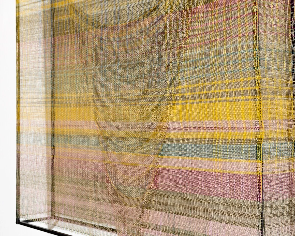 "Holding Space, Ascending" Original Mixed Media Abstract Woven Wall Sculpture by Crystal Gregory @ Soapbox Arts Gallery in Burlington, Vermont