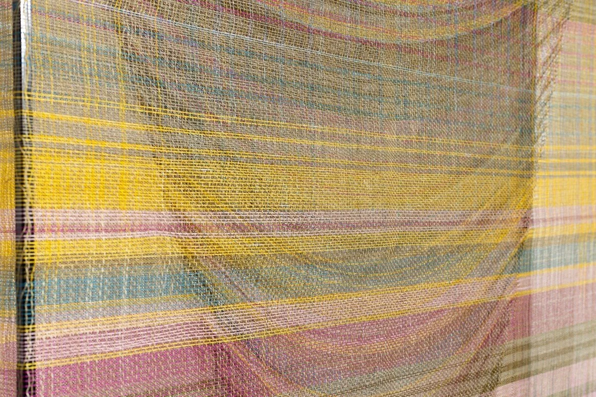 "Holding Space, Ascending" Original Mixed Media Abstract Woven Wall Sculpture by Crystal Gregory @ Soapbox Arts Gallery in Burlington, Vermont