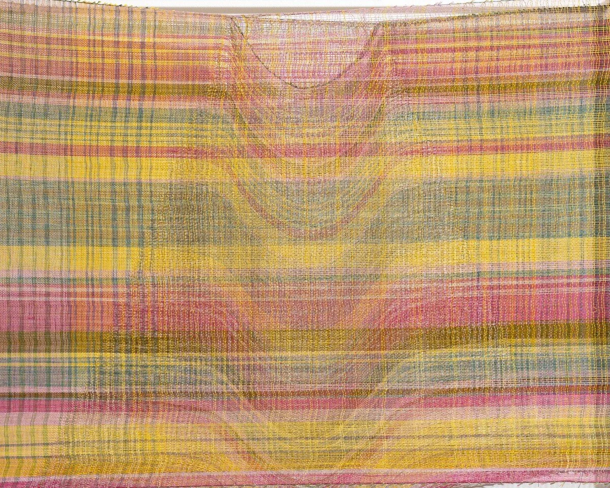 "Holding Space, Descending" Original Mixed Media Abstract Woven Wall Sculpture by Crystal Gregory @ Soapbox Arts Gallery in Burlington, Vermont