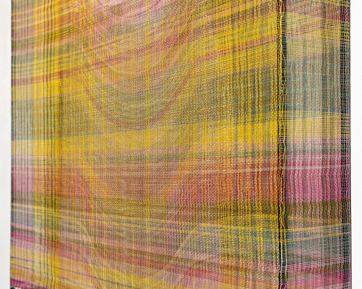 "Holding Space, Descending" Original Mixed Media Abstract Woven Wall Sculpture by Crystal Gregory @ Soapbox Arts Gallery in Burlington, Vermont