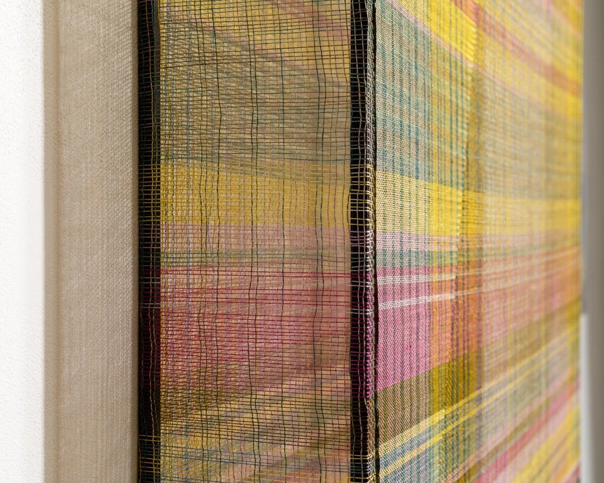 "Holding Space, Descending" Original Mixed Media Abstract Woven Wall Sculpture by Crystal Gregory @ Soapbox Arts Gallery in Burlington, Vermont
