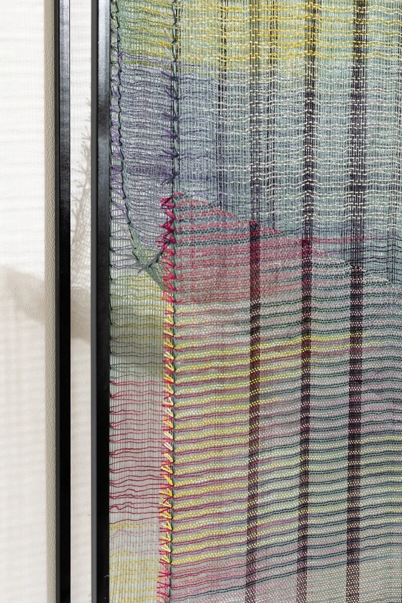 "Holding Space, Softening" Original Mixed Media Abstract Woven Wall Sculpture by Crystal Gregory @ Soapbox Arts Gallery in Burlington, Vermont