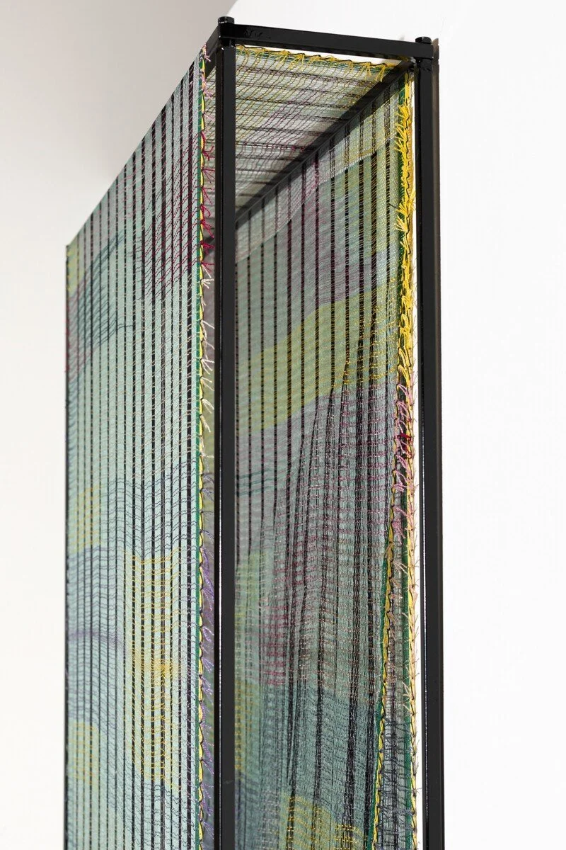 "Holding Space, Softening" Original Mixed Media Abstract Woven Wall Sculpture by Crystal Gregory @ Soapbox Arts Gallery in Burlington, Vermont