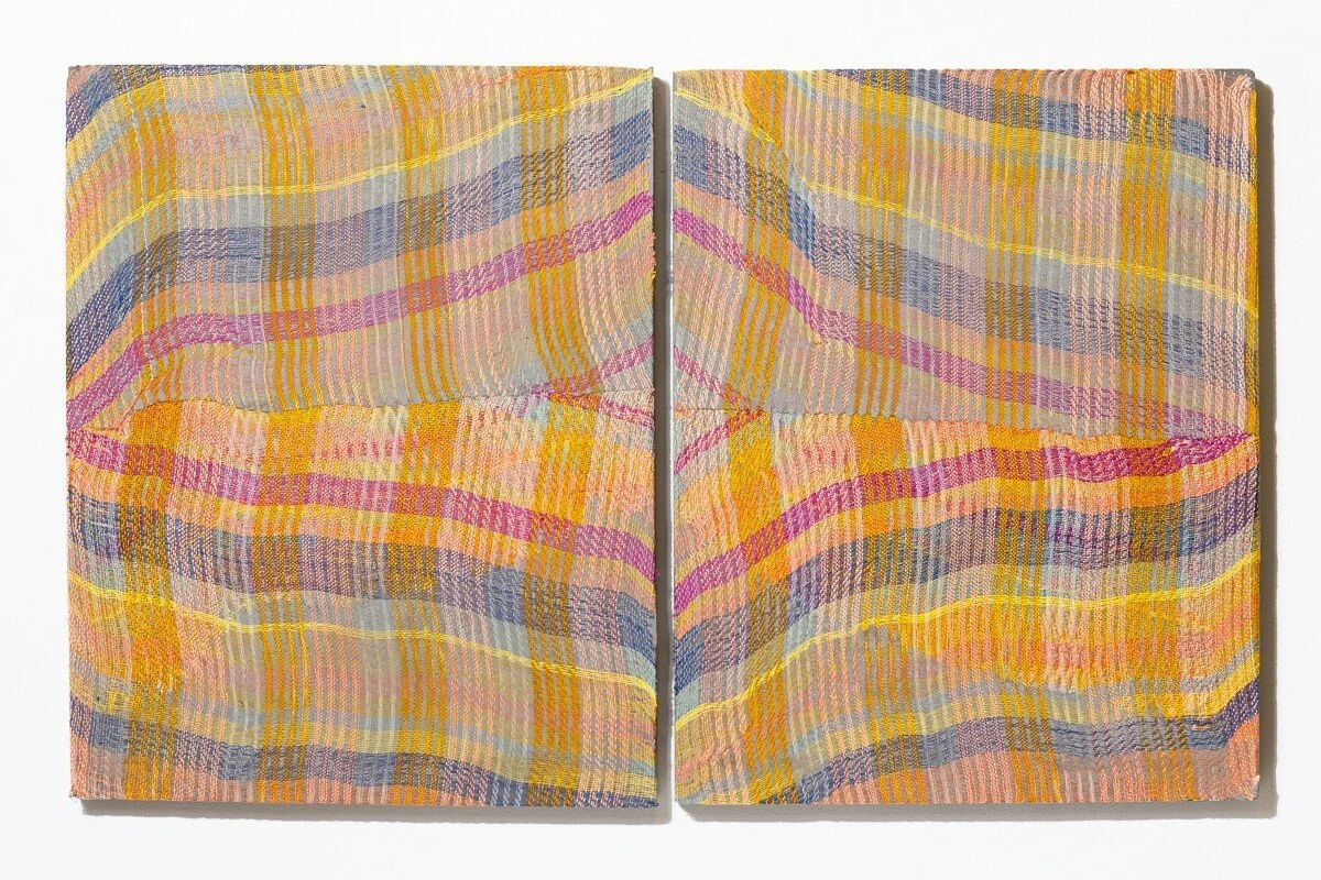 "Folded Space" Original Mixed Media Abstract Woven Wall Sculpture by Crystal Gregory @ Soapbox Arts Gallery in Burlington, Vermont