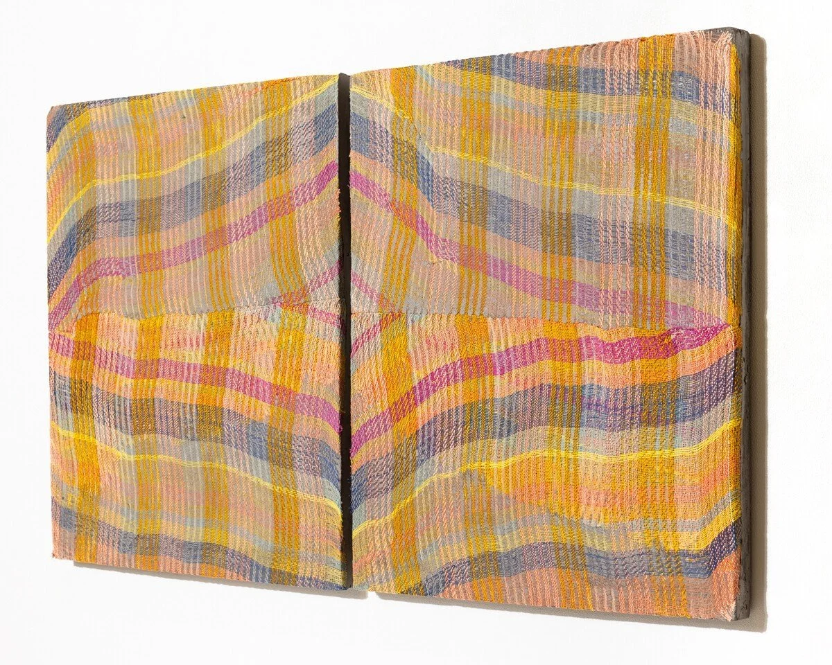 "Folded Space" Original Mixed Media Abstract Woven Wall Sculpture by Crystal Gregory @ Soapbox Arts Gallery in Burlington, Vermont