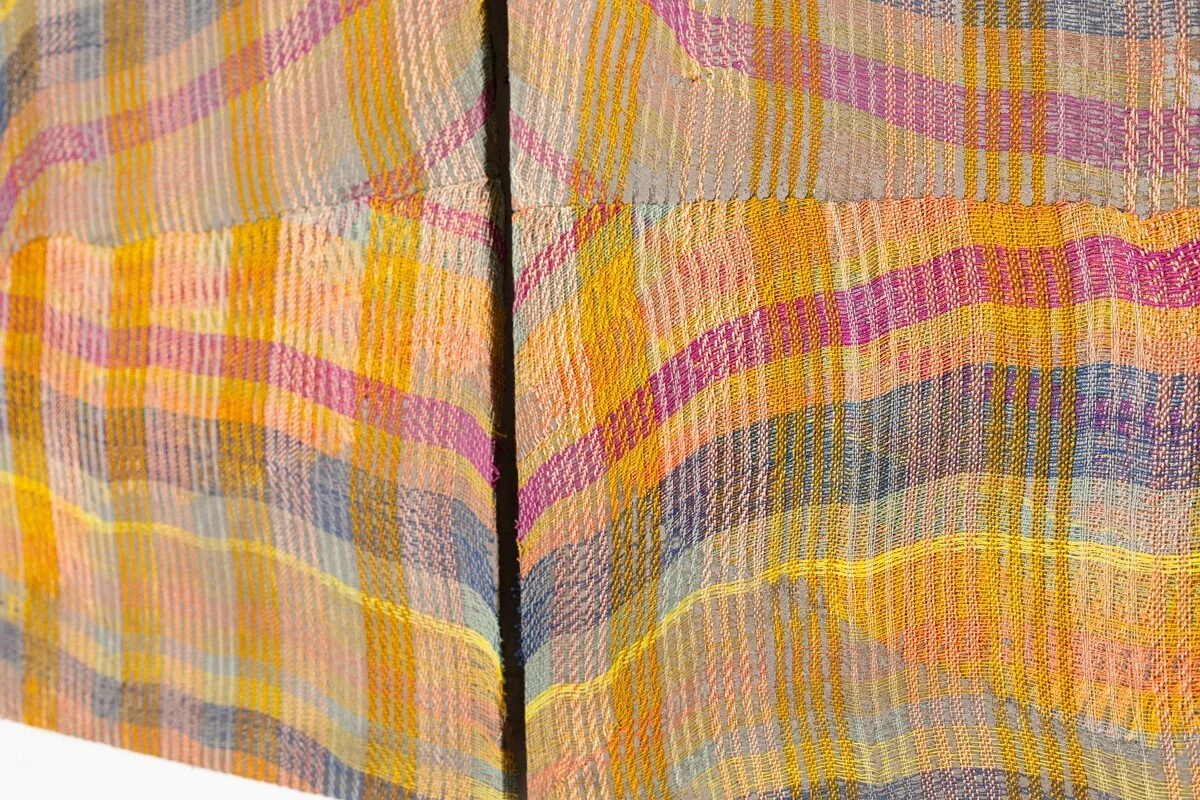 "Folded Space" Original Mixed Media Abstract Woven Wall Sculpture by Crystal Gregory @ Soapbox Arts Gallery in Burlington, Vermont