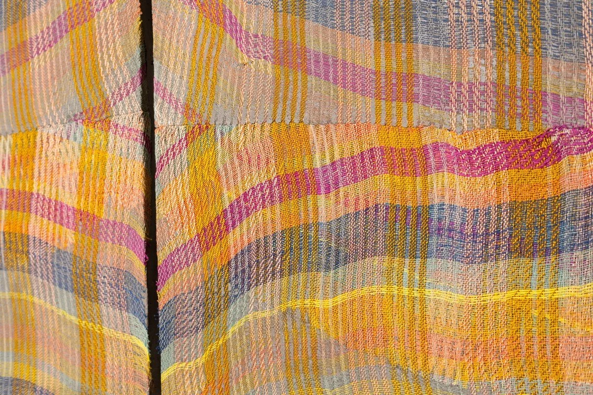 "Folded Space" Original Mixed Media Abstract Woven Wall Sculpture by Crystal Gregory @ Soapbox Arts Gallery in Burlington, Vermont