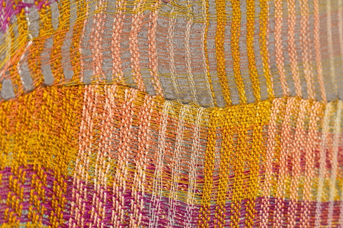 "Folded Space" Original Mixed Media Abstract Woven Wall Sculpture by Crystal Gregory @ Soapbox Arts Gallery in Burlington, Vermont