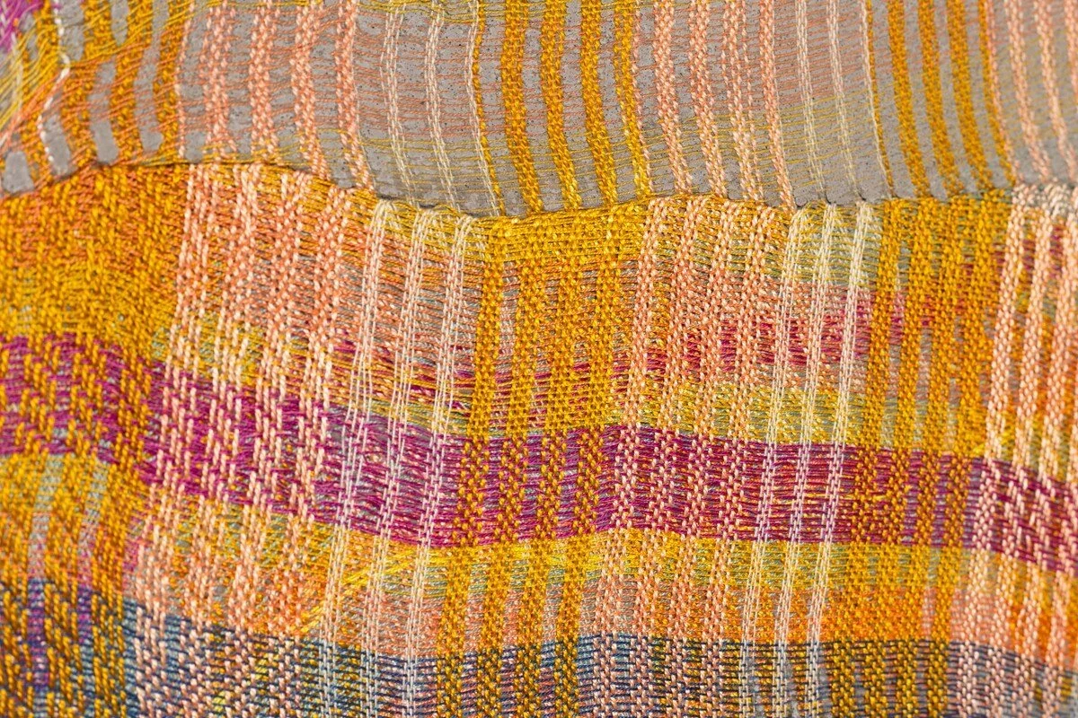 "Folded Space" Original Mixed Media Abstract Woven Wall Sculpture by Crystal Gregory @ Soapbox Arts Gallery in Burlington, Vermont