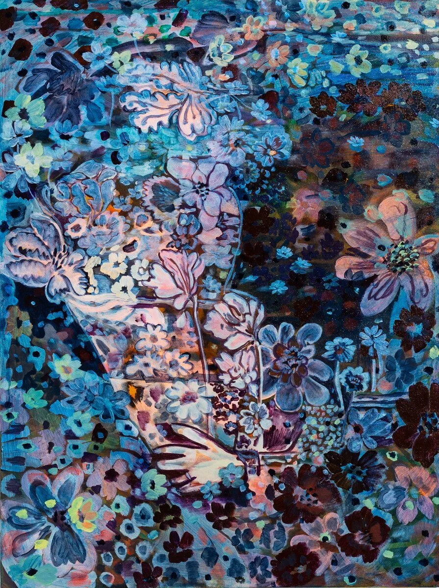 'These Are For You' Original Floral Painting by Wylie Garcia Available at Soapbox Arts Gallery in Burlington, Vermont