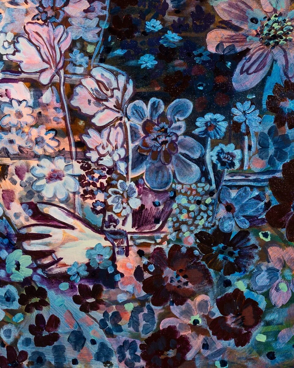 'These Are For You' Original Floral Painting by Wylie Garcia Available at Soapbox Arts Gallery in Burlington, Vermont