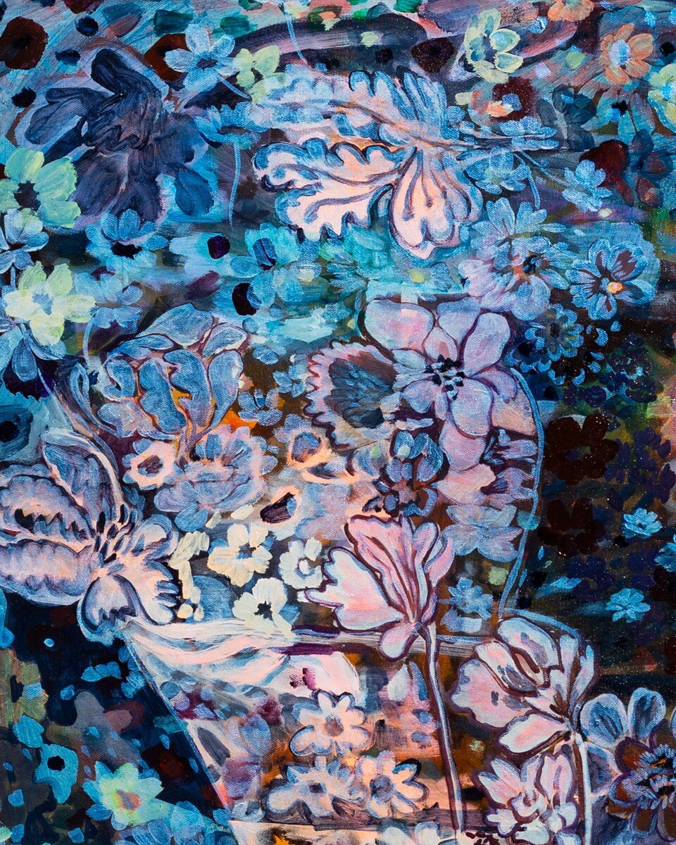 'These Are For You' Original Floral Painting by Wylie Garcia Available at Soapbox Arts Gallery in Burlington, Vermont