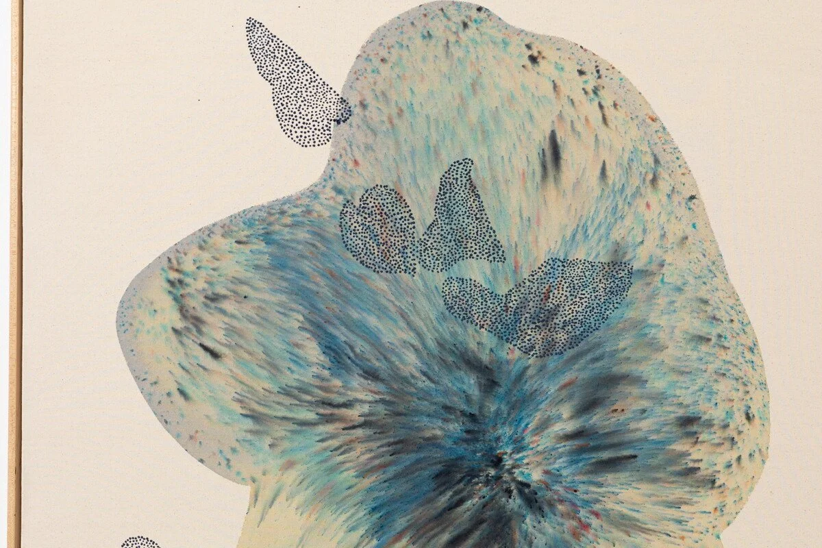 "Shiny Lament" Original Mixed Media Abstract Painting by Kelsey Overstreet @ Soapbox Arts Gallery in Burlington, Vermont