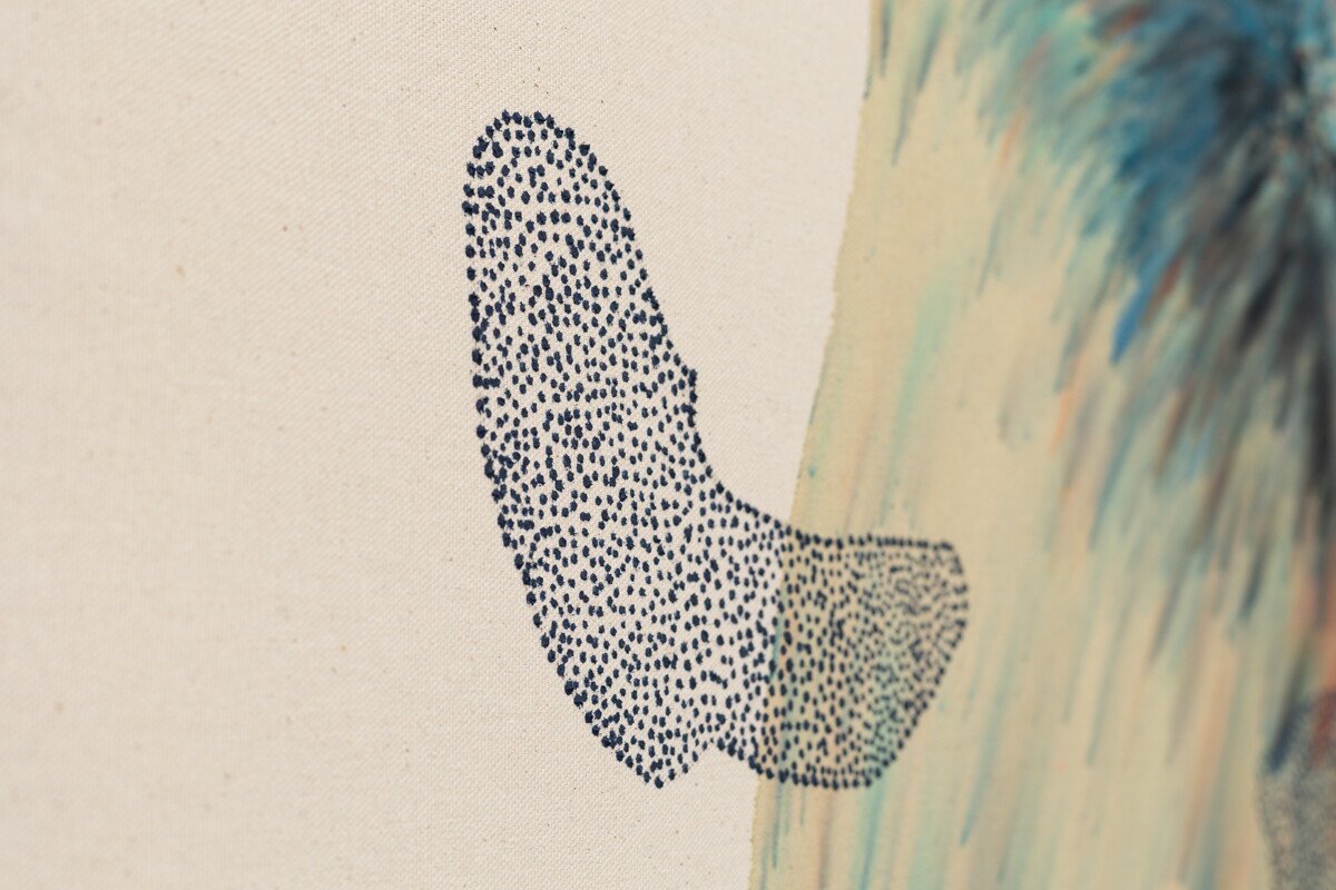 "Shiny Lament" Original Mixed Media Abstract Painting by Kelsey Overstreet @ Soapbox Arts Gallery in Burlington, Vermont