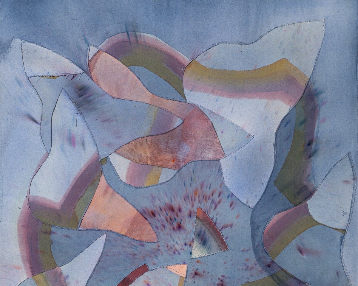 "Under the Blue Moon" Original Mixed Media Abstract Painting by Kelsey Overstreet @ Soapbox Arts Gallery in Burlington, Vermont