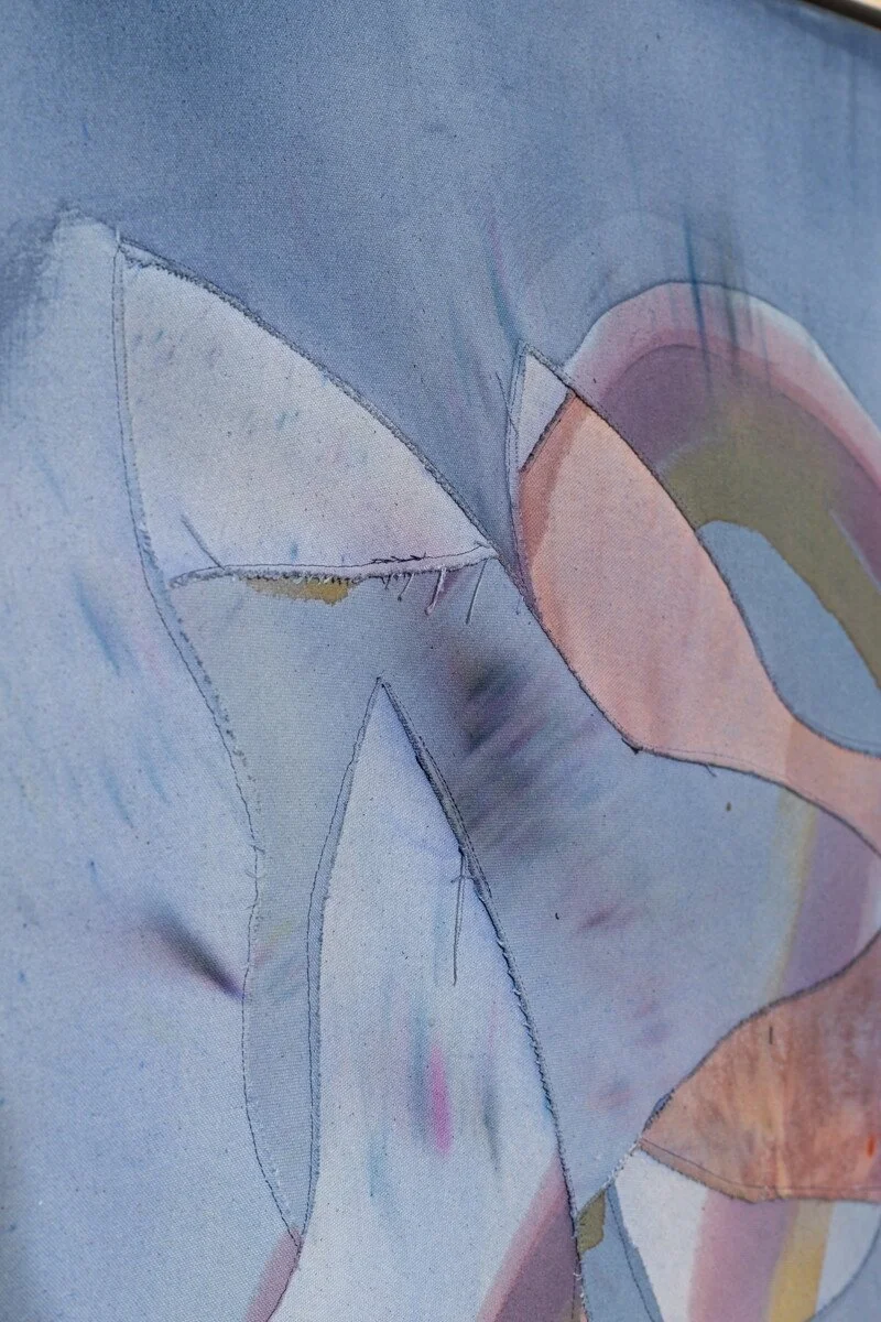 "Under the Blue Moon" Original Mixed Media Abstract Painting by Kelsey Overstreet @ Soapbox Arts Gallery in Burlington, Vermont