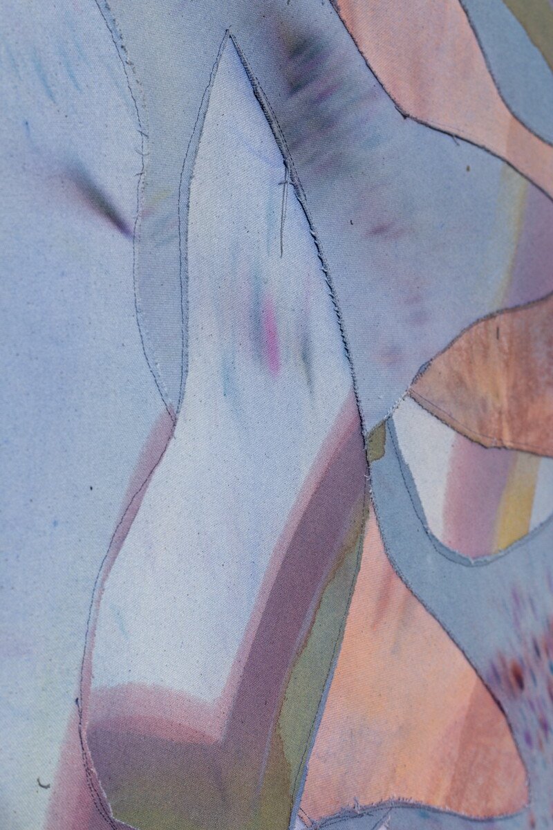 "Under the Blue Moon" Original Mixed Media Abstract Painting by Kelsey Overstreet @ Soapbox Arts Gallery in Burlington, Vermont