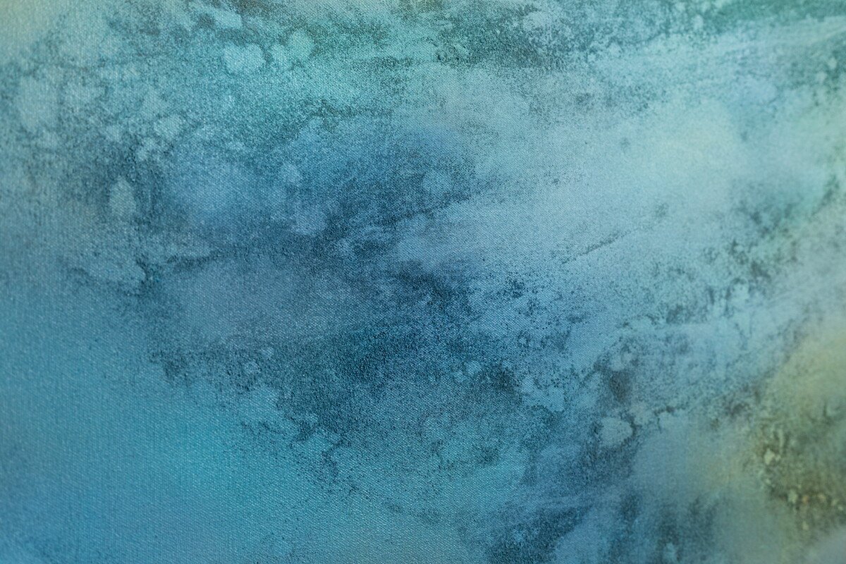 "Lake Sky No. 2" Original Mixed Media Abstract Painting by Annie Hejny @ Soapbox Arts Gallery in Burlington, Vermont