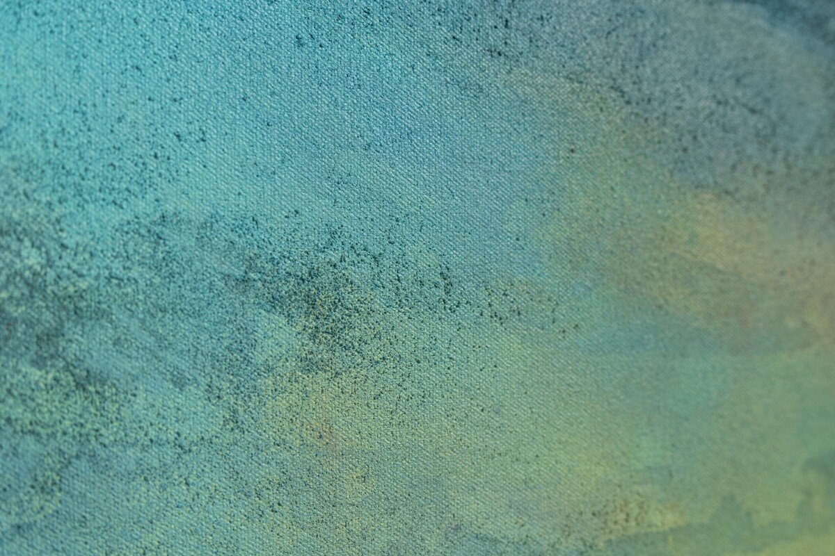 "Lake Sky No. 2" Original Mixed Media Abstract Painting by Annie Hejny @ Soapbox Arts Gallery in Burlington, Vermont