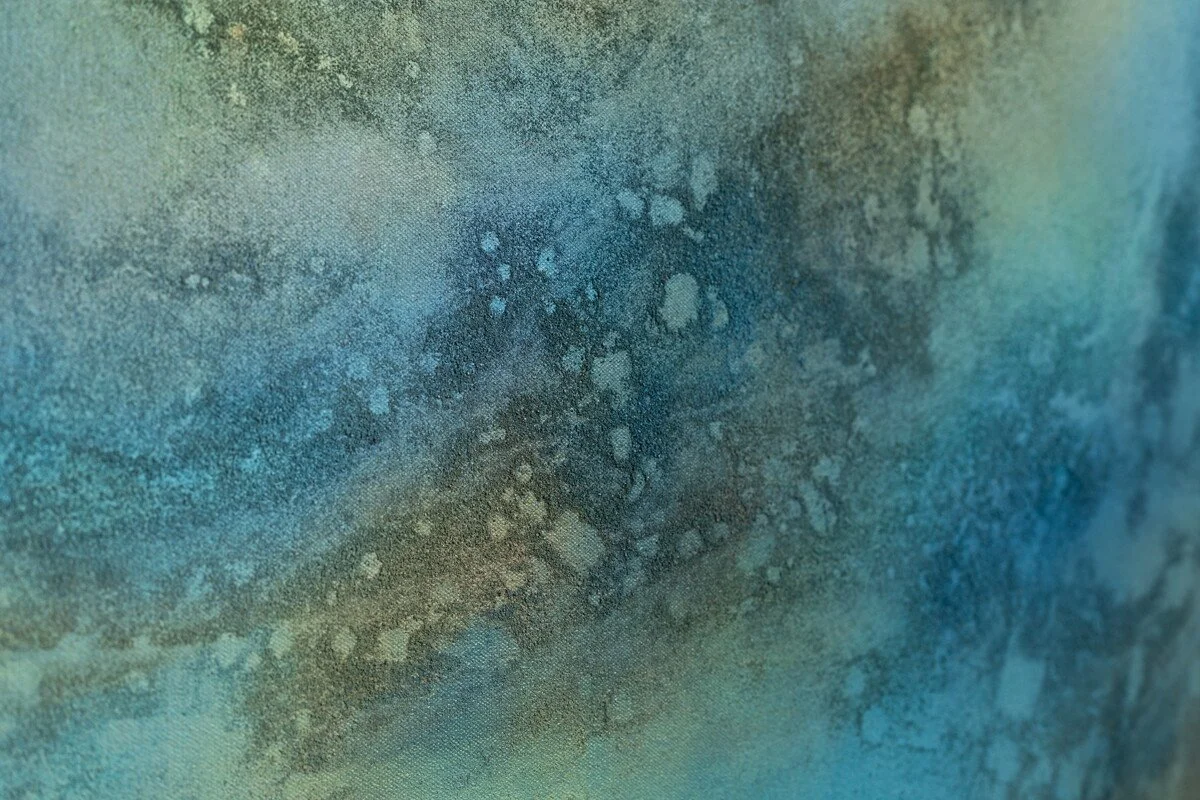"Lake Sky No. 2" Original Mixed Media Abstract Painting by Annie Hejny @ Soapbox Arts Gallery in Burlington, Vermont
