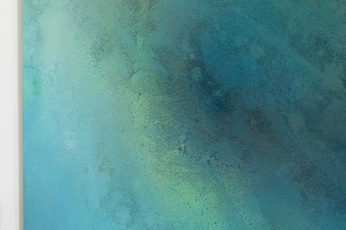 "Lake Sky No. 2" Original Mixed Media Abstract Painting by Annie Hejny @ Soapbox Arts Gallery in Burlington, Vermont
