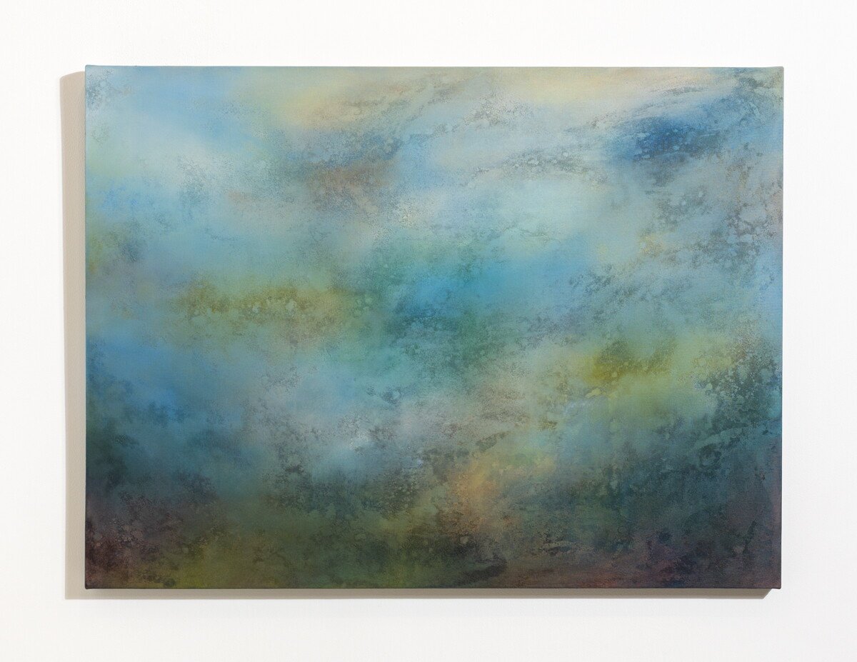 "Lake Sky No. 4" Original Mixed Media Abstract Painting by Annie Hejny @ Soapbox Arts Gallery in Burlington, Vermont